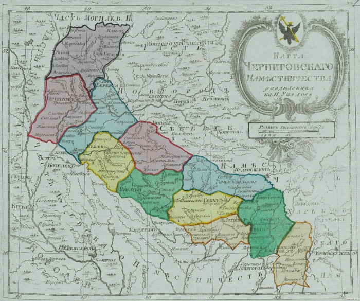 Карта Черниговского наместничества