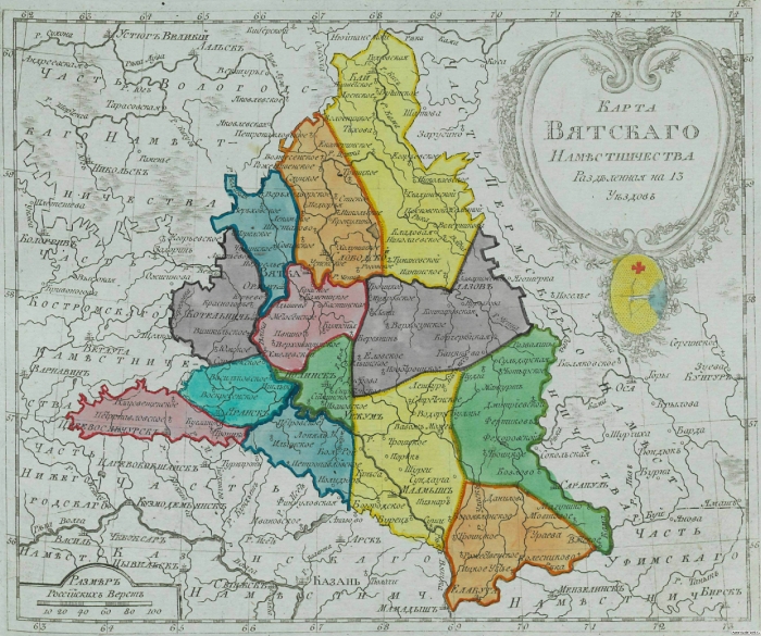 Карта Вятского наместничества