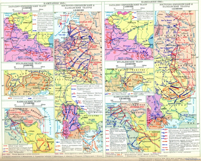 Первая мировая война 1914 - 1918 гг. Кампания 1915 г. Кампания 1916 г