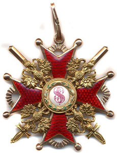 Знак ордена Св. Станислава 3-й ст. с мечами