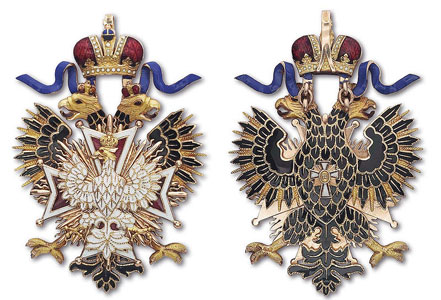Знак ордена Белого Орла, обе стороны. 1863 год. Знак ордена Белого Орла, обе стороны. 1863 год.