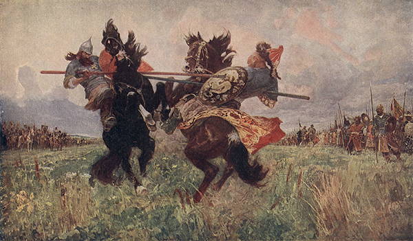 М.И.Авилов. "Бой Пересвета с Челубеем" (1943)