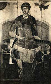 Предполагаемый портрет великого князя Всеволода Большое
Гнездо (икона Дмитрия Солунского. XIII в.)